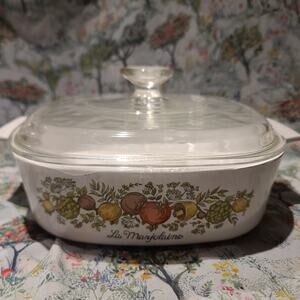 Vtg Corning Ware Spice Of Life A-2-B 2 Quart Baking Dish Marjolaine w/ A-9-C Lid